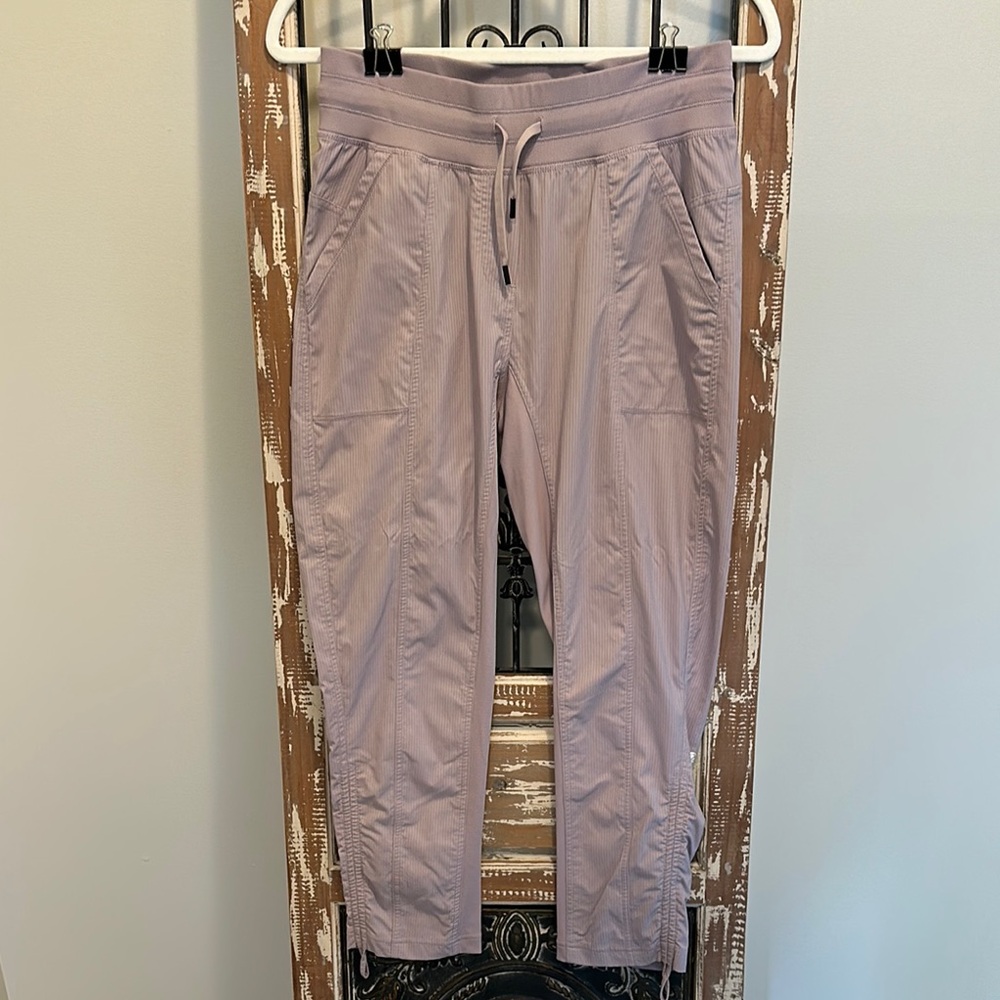 Purple Track Pants with Elastic Waistband and Gathered Cuffs